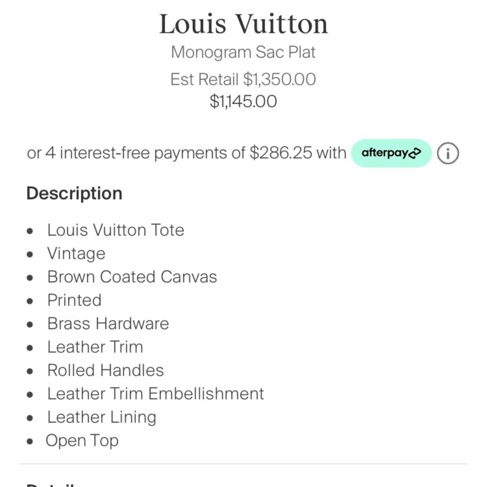 Louis Vuitton MONOGRAM SAC PLAT - Picture 2 of 14